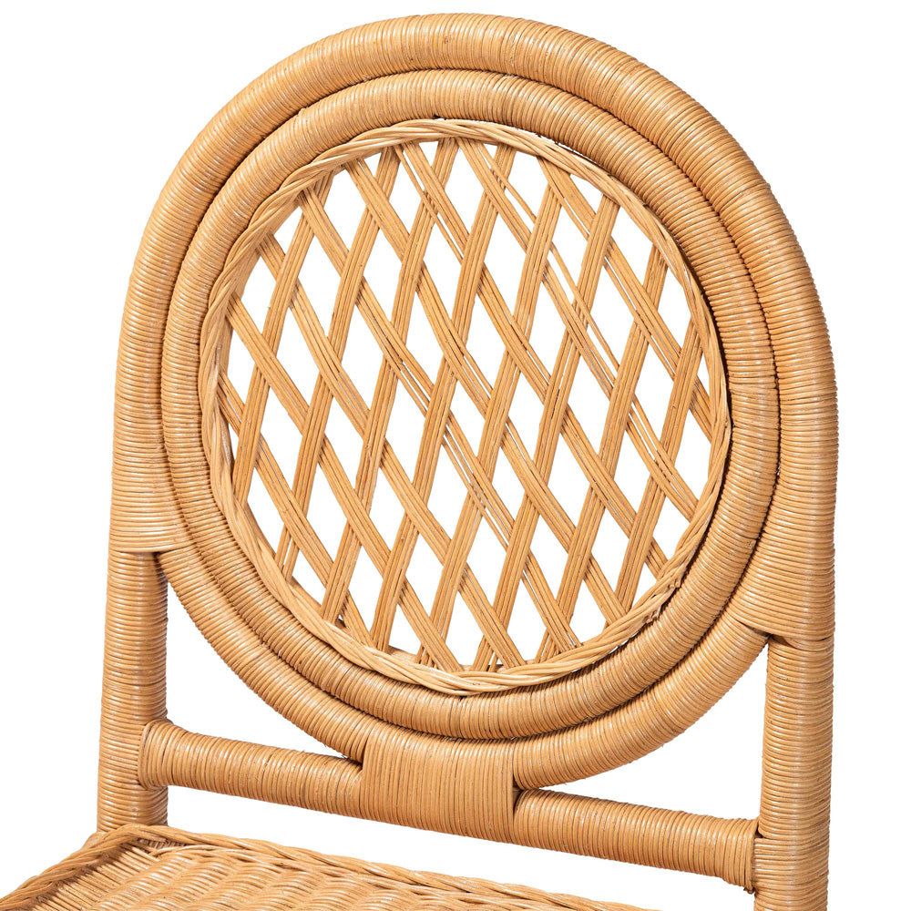 bali & pari - Troy Dining Set in Light Honey - Troy-Light Honey Rattan-5PC Dining Set view 5