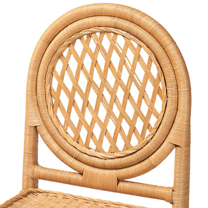 bali & pari - Troy Dining Set in Light Honey - Troy-Light Honey Rattan-5PC Dining Set view 5