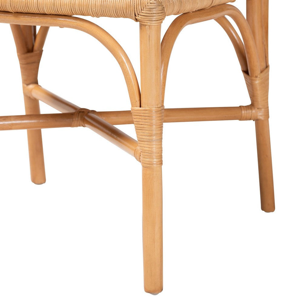 bali & pari - Troy Dining Set in Light Honey - Troy-Light Honey Rattan-5PC Dining Set view 6