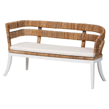 bali & pari - Ubud Set of 2 Corner Benches in Natural Brown - Ubud-Natural Seagrass Rattan-2PC Bench Set view 3