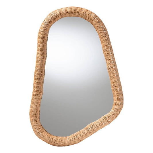 bali & pari - Ulrica Mirror in Honey - WS165-Honey Rattan-Mirror view 1