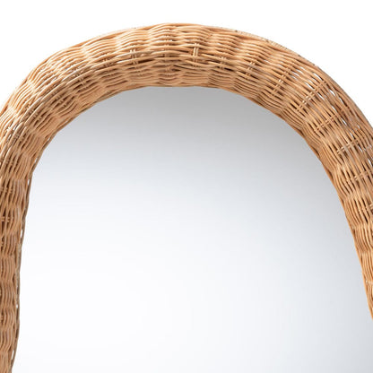 bali & pari - Ulrica Mirror in Honey - WS165-Honey Rattan-Mirror view 2