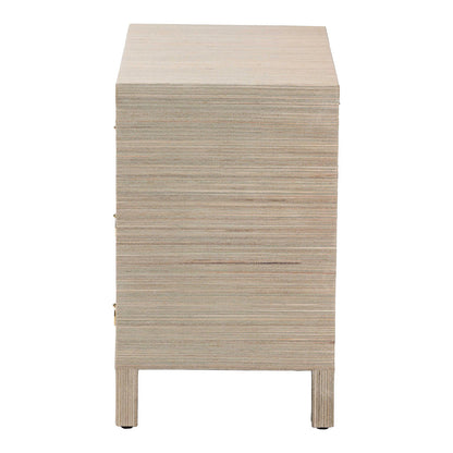 bali & pari  - Umika Nightstand in Beige/Gold - Umika-Scalloped-Beige-Grasscloth-NS view 4