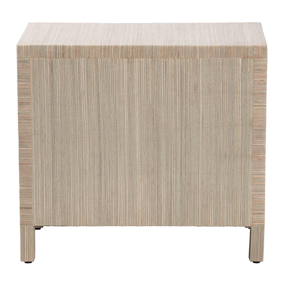 bali & pari  - Umika Nightstand in Beige/Gold - Umika-Scalloped-Beige-Grasscloth-NS view 5