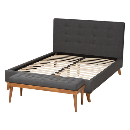 bali & pari - Valencia Queen Bedroom Set in Dark Grey/Walnut Brown - BBT6662-Dark Grey-Queen-2PC Set view 2