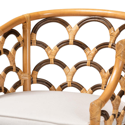 bali & pari - Veneto Bar Stool in Light honey/Dark brown/White - Veneto-Light Honey Rattan/Dark Brown Contrast-BS view 5