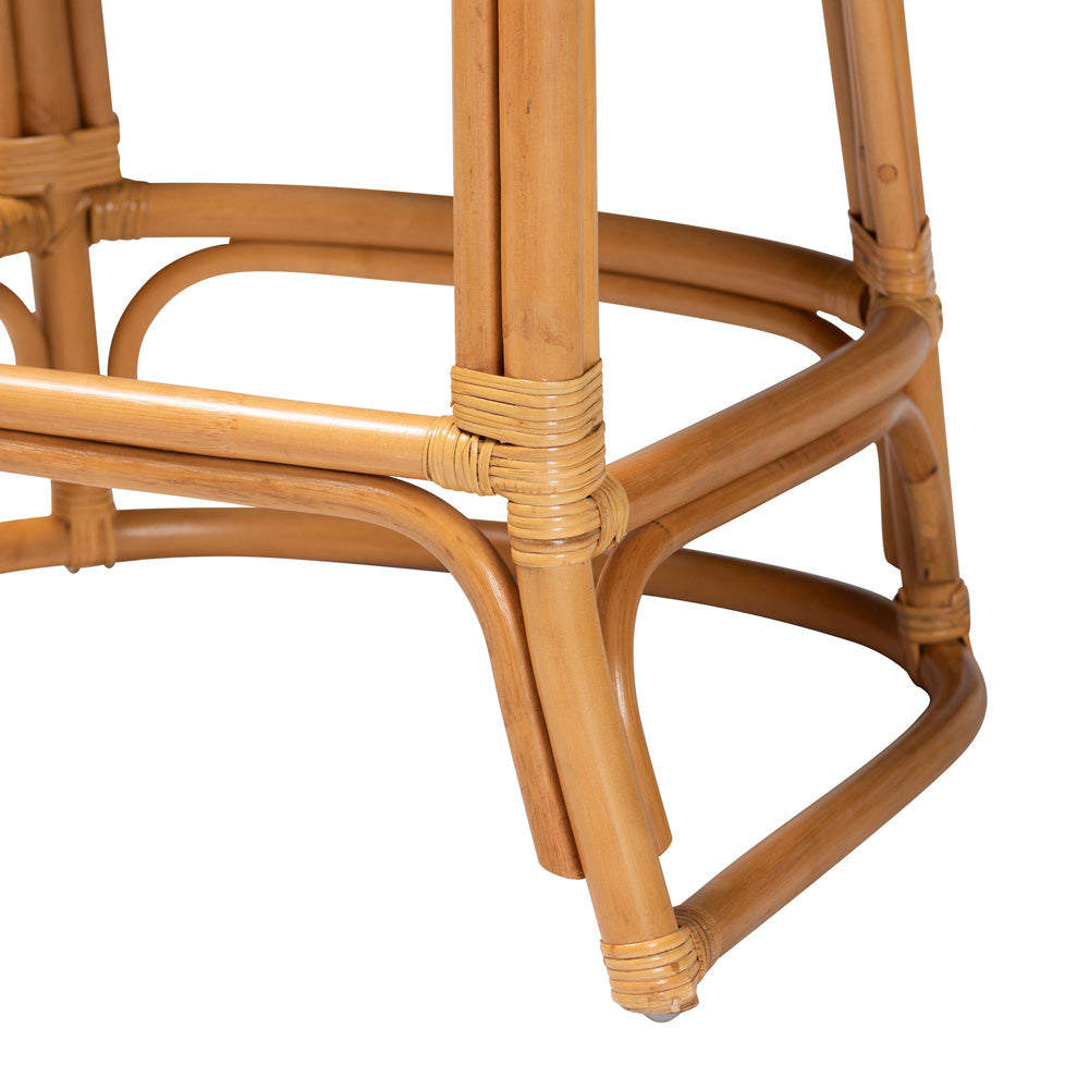 bali & pari - Veneto Bar Stool in Light honey/Dark brown/White - Veneto-Light Honey Rattan/Dark Brown Contrast-BS view 6
