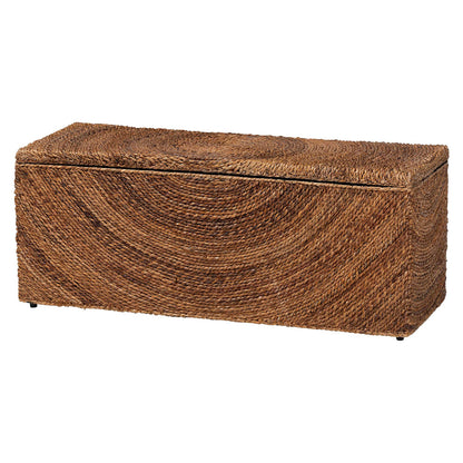 bali & pari - Verino Storage Bench in Natural Brown/Espresso Brown - Verino-Natural Seagrass Bench view 1