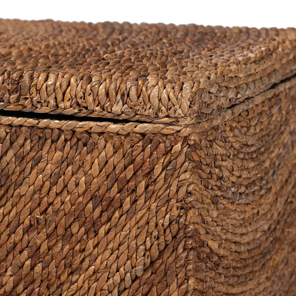 bali & pari - Verino Storage Bench in Natural Brown/Espresso Brown - Verino-Natural Seagrass Bench view 5
