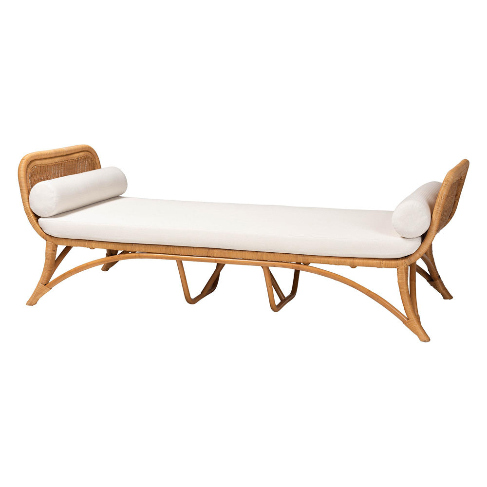 bali & pari - Veve Daybed in Light Honey/White - Veve-Light Honey Rattan/Cushioned-Daybed view 1