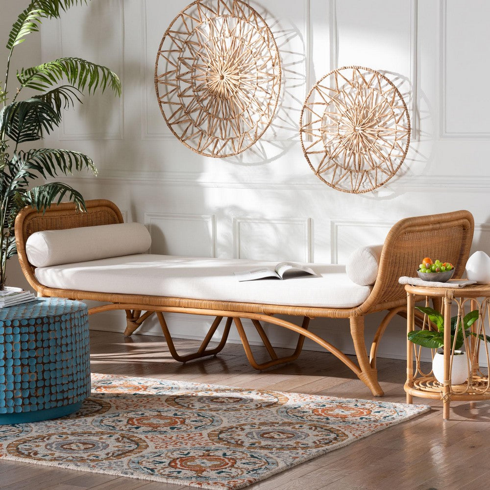 bali & pari - Veve Daybed in Light Honey/White - Veve-Light Honey Rattan/Cushioned-Daybed view 7
