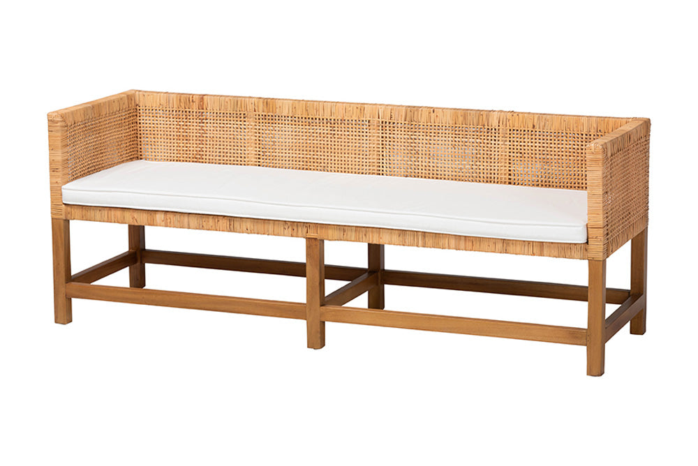 bali & pari - Vivan Bench - Vivan-SVN27285-Natural Rattan-Backrest Bench view 1
