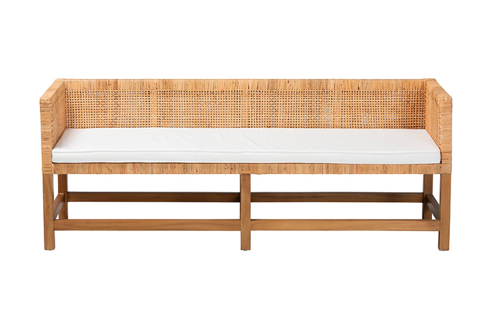 bali & pari - Vivan Bench - Vivan-SVN27285-Natural Rattan-Backrest Bench view 3