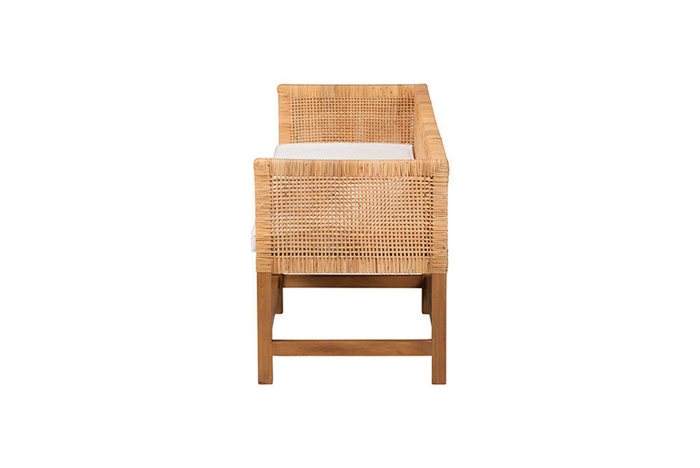 bali & pari - Vivan Bench - Vivan-SVN27285-Natural Rattan-Backrest Bench view 4