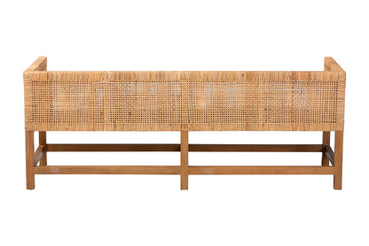 bali & pari - Vivan Bench - Vivan-SVN27285-Natural Rattan-Backrest Bench view 5