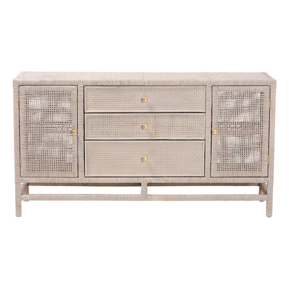 bali & pari - Vivan Storage Cabinet in French Grey - Vivan-SV2089-French Grey-Rattan-Cabinet view 3