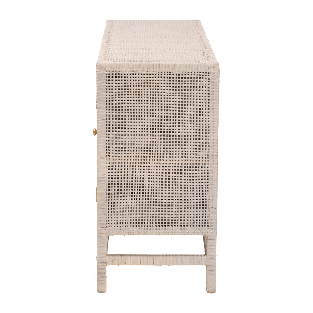 bali & pari - Vivan Storage Cabinet in French Grey - Vivan-SV2089-French Grey-Rattan-Cabinet view 4