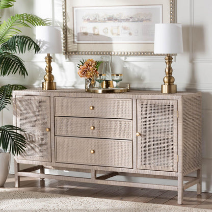 bali & pari - Vivan Storage Cabinet in French Grey - Vivan-SV2089-French Grey-Rattan-Cabinet view 9