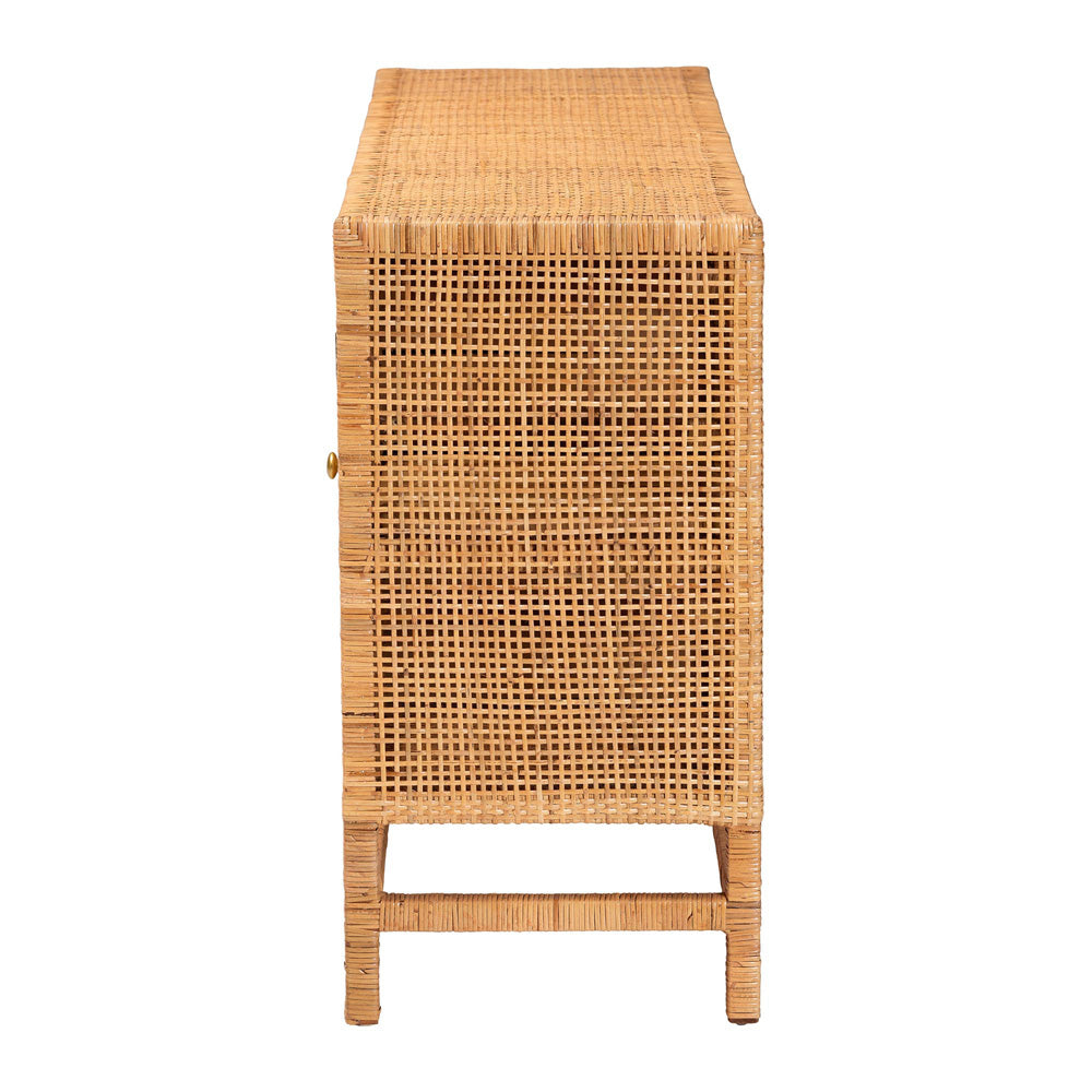 bali & pari - Vivan Storage Cabinet in Honey - Vivan-SV2089-Natural-Rattan-Cabinet view 4
