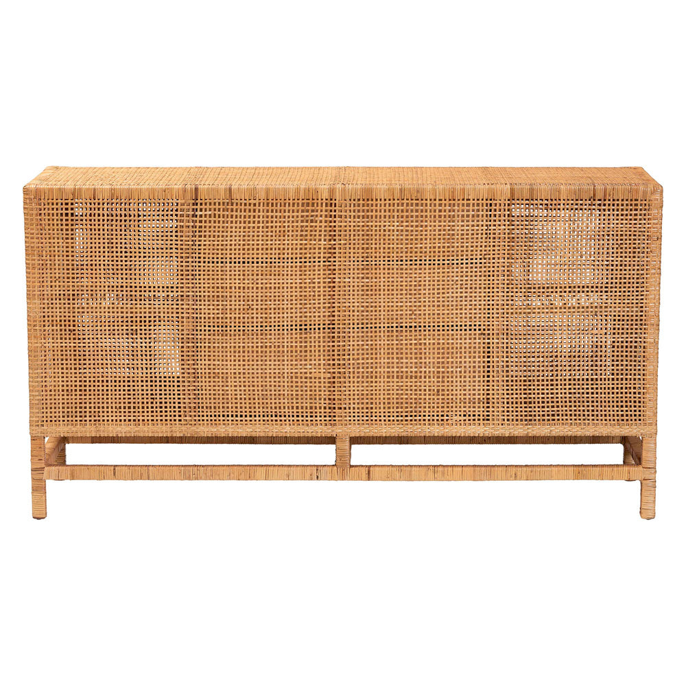 bali & pari - Vivan Storage Cabinet in Honey - Vivan-SV2089-Natural-Rattan-Cabinet view 5