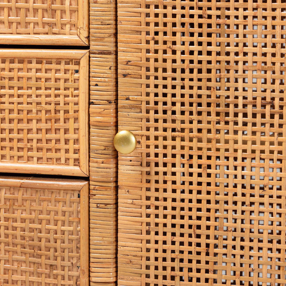 bali & pari - Vivan Storage Cabinet in Honey - Vivan-SV2089-Natural-Rattan-Cabinet view 6
