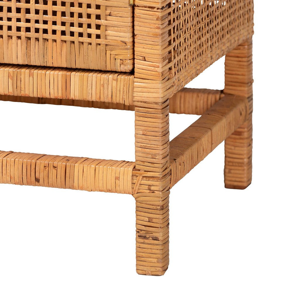 bali & pari - Vivan Storage Cabinet in Honey - Vivan-SV2089-Natural-Rattan-Cabinet view 7