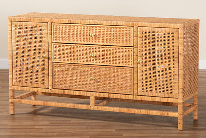 bali & pari - Vivan Storage Cabinet in Honey - Vivan-SV2089-Natural-Rattan-Cabinet view 10