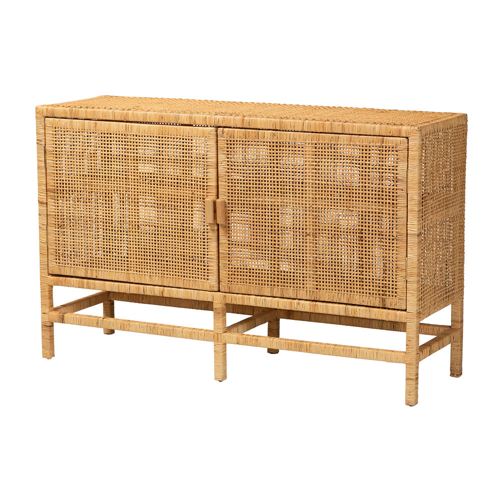 bali & pari - Vivan Storage Cabinet in Natural Brown - Vivan-W137-Rattan-Cabinet view 1