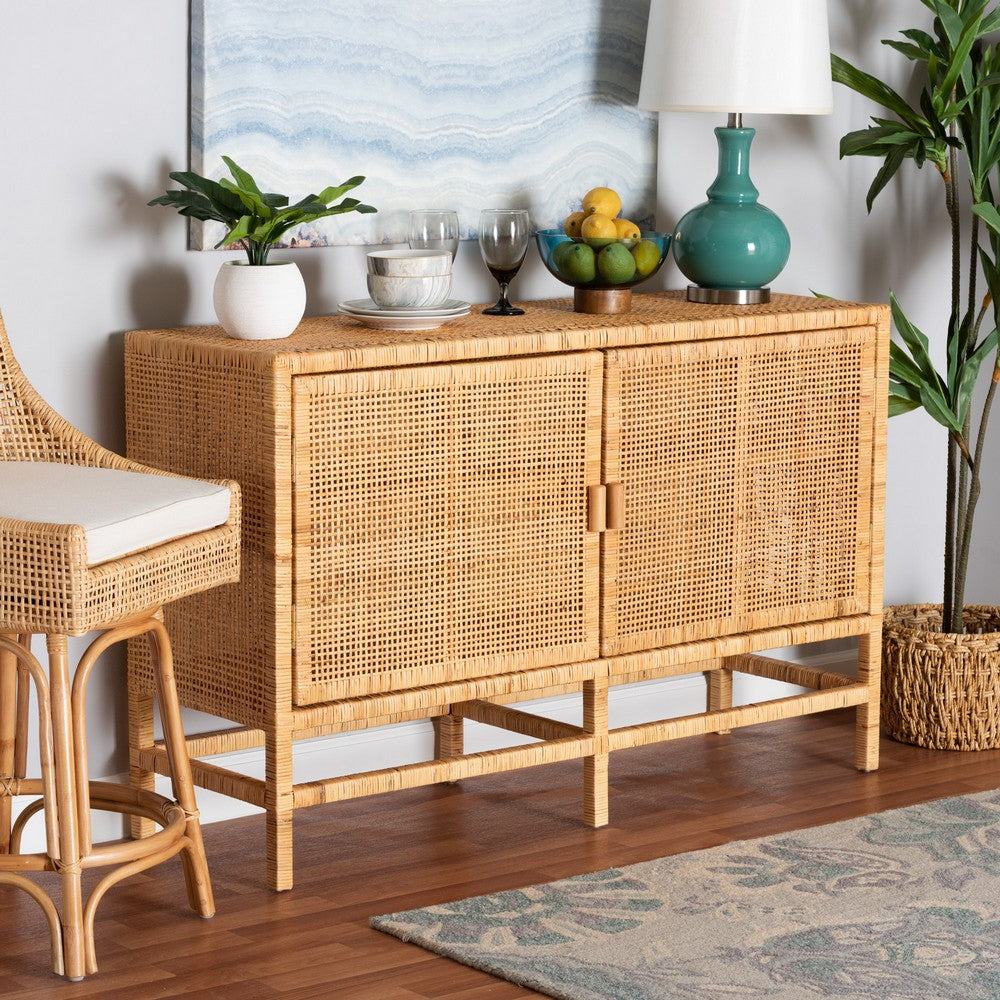 bali & pari - Vivan Storage Cabinet in Natural Brown - Vivan-W137-Rattan-Cabinet view 9