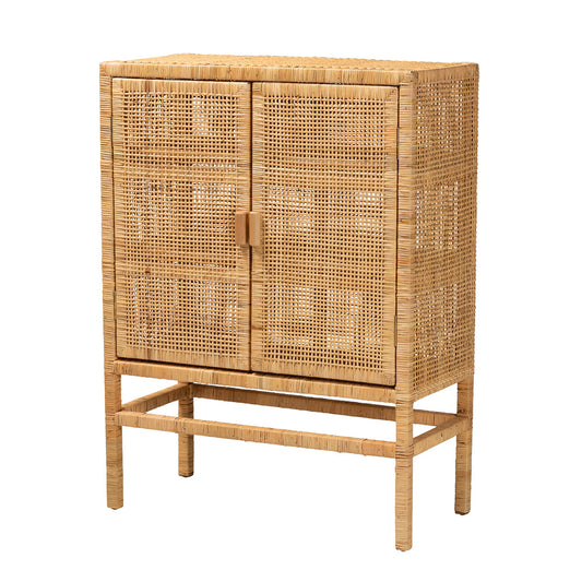 bali & pari - Vivan Storage Cabinet in Natural Brown - Vivan-W81-Rattan-Cabinet view 1