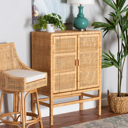 bali & pari - Vivan Storage Cabinet in Natural Brown - Vivan-W81-Rattan-Cabinet view 9