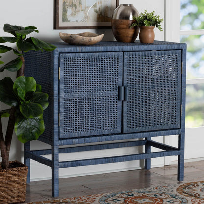 bali & pari - Vivan Storage Cabinet in Navy Blue - Vivan-SVN2630NB-Navy Blue-Cabinet view 9