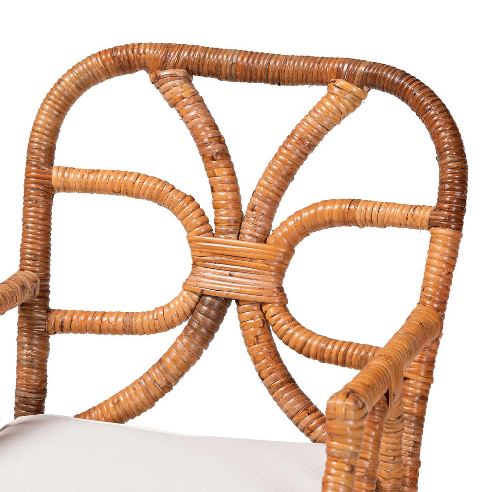 bali & pari - Wade Dining Set in Light Honey - Wade-Light Honey Rattan-5PC Dining Set view 5