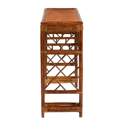 bali & pari - Wahid Console Table in Marbled Tortoise Brown - WS208-Tortoise Rattan-Console Table view 3