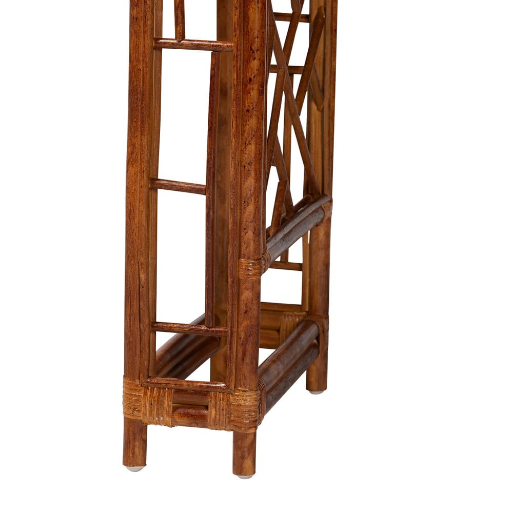 bali & pari - Wahid Console Table in Marbled Tortoise Brown - WS208-Tortoise Rattan-Console Table view 4