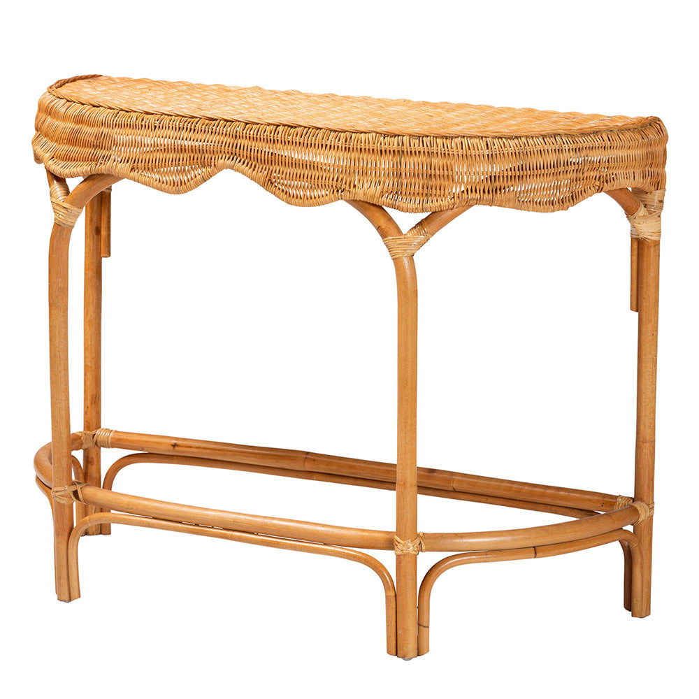 bali & pari - Wakana Console Table in Natural Brown - DCWH1005-Light Honey Rattan-Lola Console Table view 1