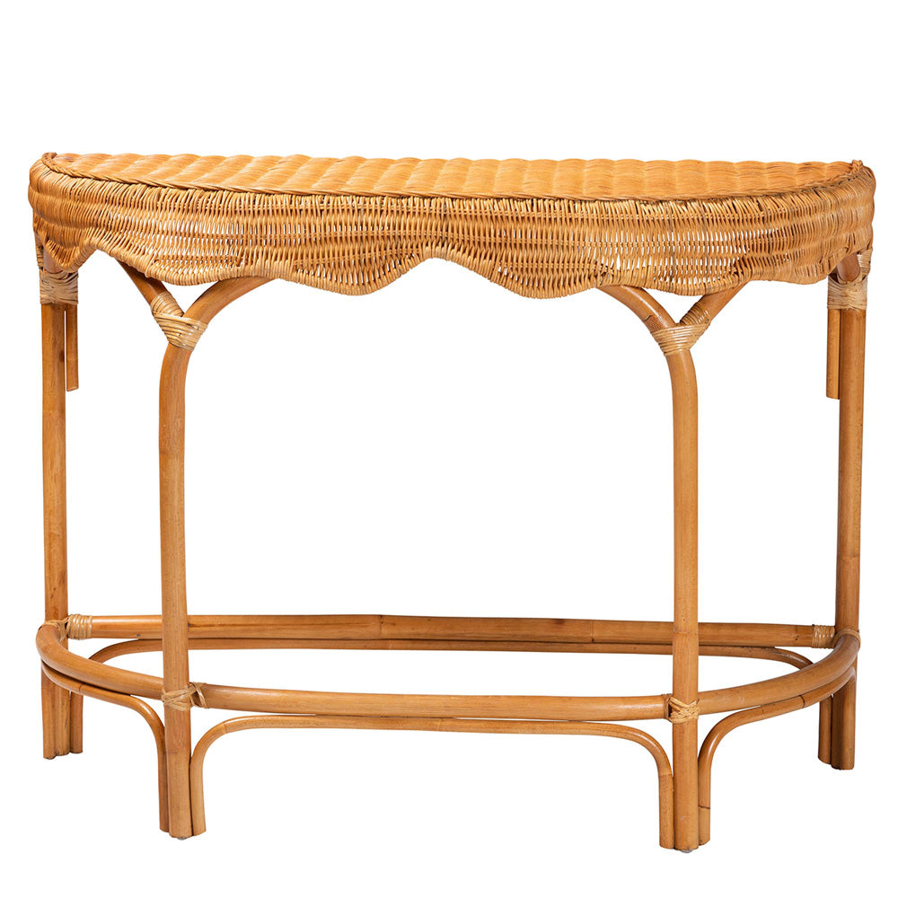 bali & pari - Wakana Console Table in Natural Brown - DCWH1005-Light Honey Rattan-Lola Console Table view 2