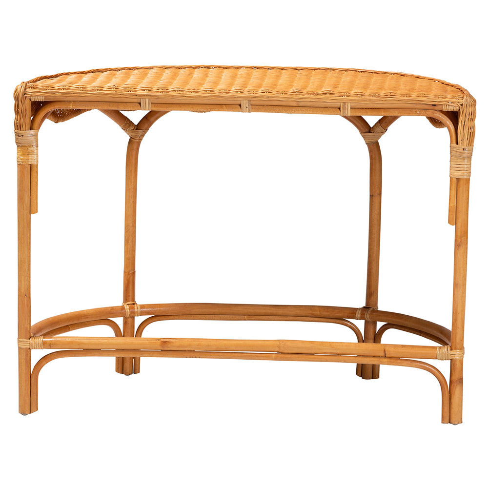 bali & pari - Wakana Console Table in Natural Brown - DCWH1005-Light Honey Rattan-Lola Console Table view 4