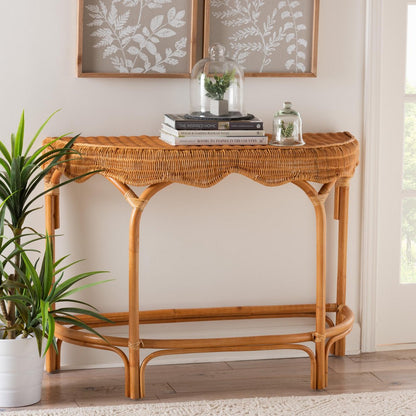 bali & pari - Wakana Console Table in Natural Brown - DCWH1005-Light Honey Rattan-Lola Console Table view 7