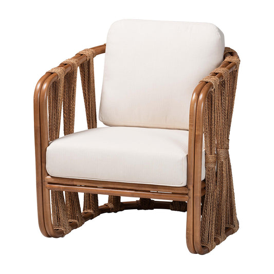 bali & pari - Westham Arm Chair in Brown/Light Brown/White - Westham-Light Brown-CC view 1