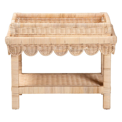 bali & pari  - Weyman End Table in Natural Brown - WS158-Natural Rattan-ET view 3