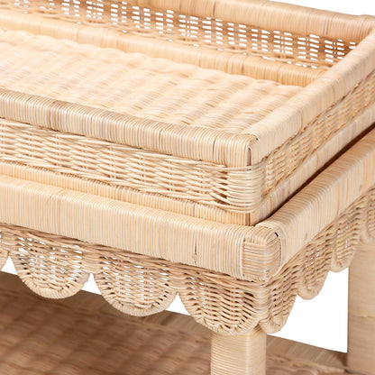 bali & pari  - Weyman End Table in Natural Brown - WS158-Natural Rattan-ET view 5