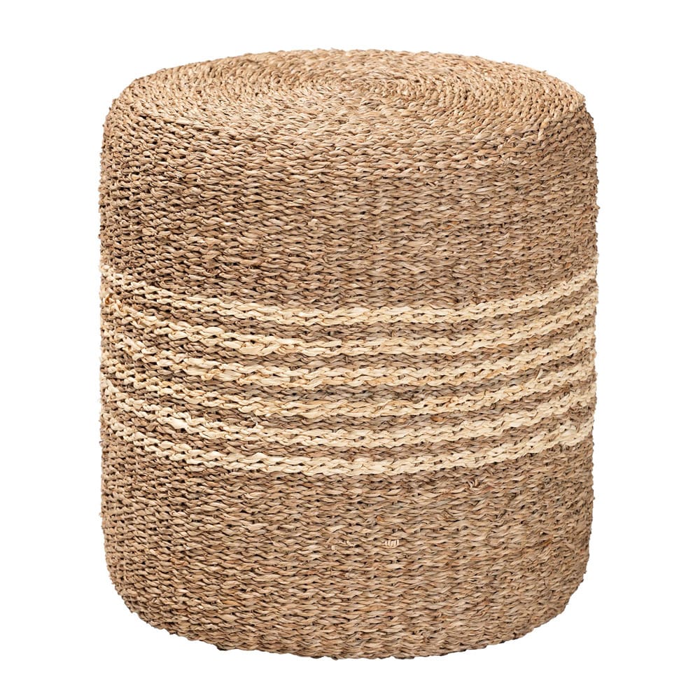 bali & pari - Wickham Footstool in Natural Brown - F234-FT6-Seagrass/Palm Leaf-Stool view 1