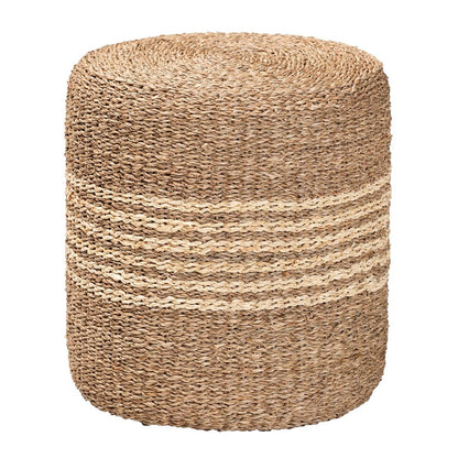 bali & pari - Wickham Footstool in Natural Brown - F234-FT6-Seagrass/Palm Leaf-Stool view 1