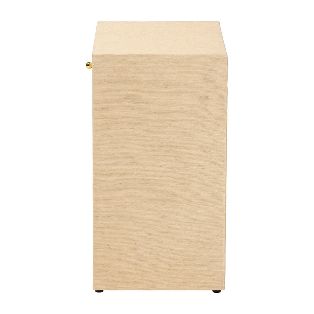 bali & pari  - William Nightstand in Light Brown/Gold - William-Light Brown-Woven Grasscloth-NS view 4