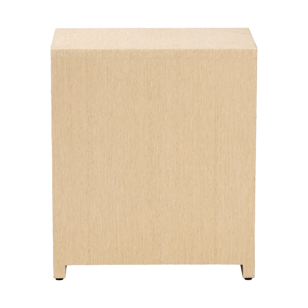 bali & pari  - William Nightstand in Light Brown/Gold - William-Light Brown-Woven Grasscloth-NS view 5