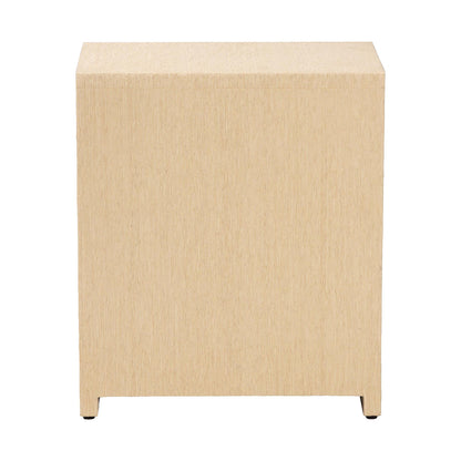 bali & pari  - William Nightstand in Light Brown/Gold - William-Light Brown-Woven Grasscloth-NS view 5