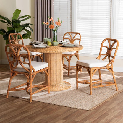bali & pari - Wilmer Dining Set in Light Honey - Wilmer-Light Honey Rattan-5PC Dining Set view 8