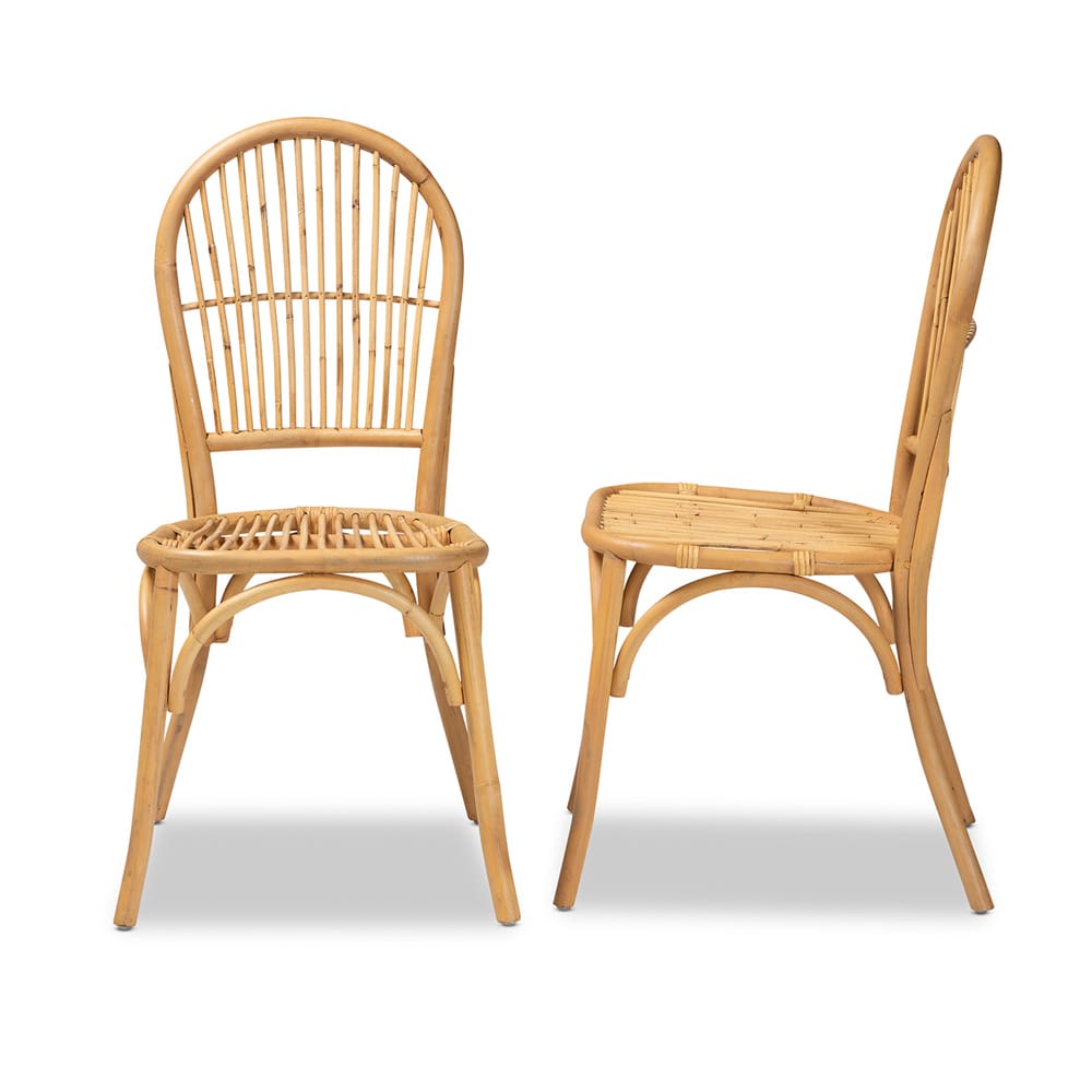 bali & pari - Wina Set of 2 Dining Chairs in Natural Brown - Wina-Rattan-DC view 3