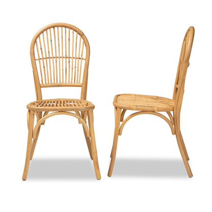 bali & pari - Wina Set of 2 Dining Chairs in Natural Brown - Wina-Rattan-DC view 3
